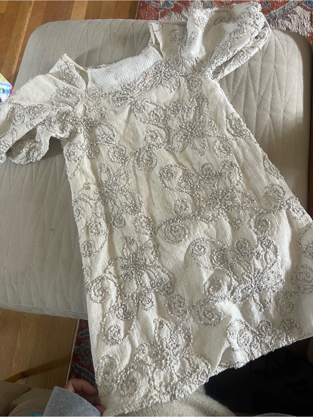 Zara Ivory Floral Party Dress